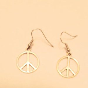 Peace Sign Dangle Earrings